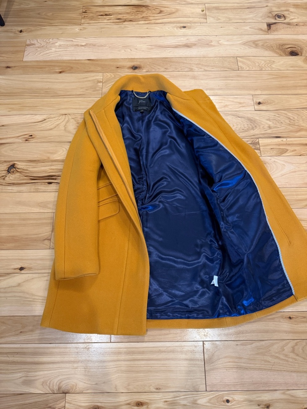 J.Crew Nello Gori Italian Stadium Coat Mustard Yellow Size 6 - Picture 7 of 7